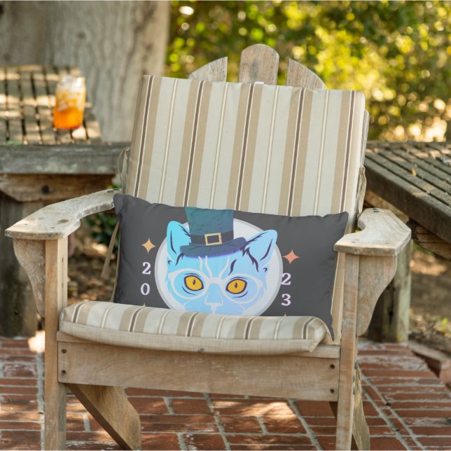 Blå och vit Coola Tilstolpe Pillow Lumbarkudde (Stol)