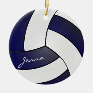 Blå och vit 🏐 DIY Namn Julgransprydnad Keramik