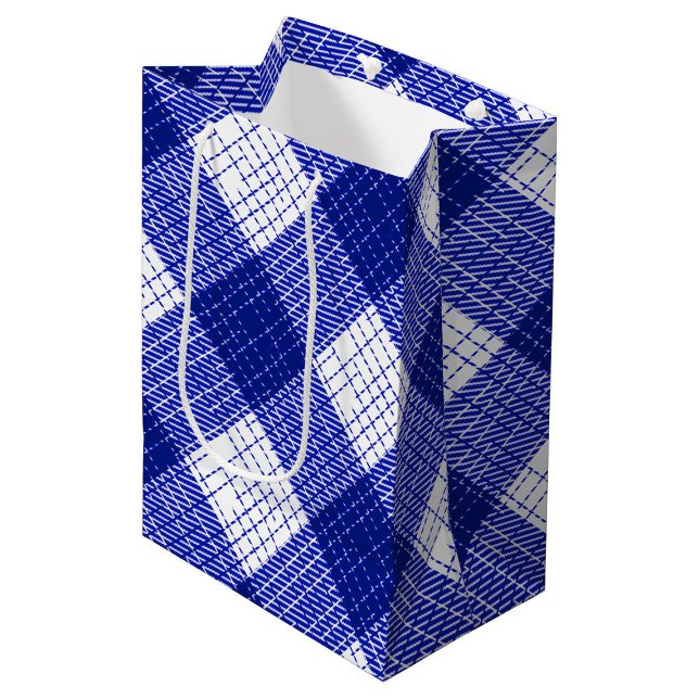 Blå och vit djärv rutig pläd design (Skapare uppladdad)
