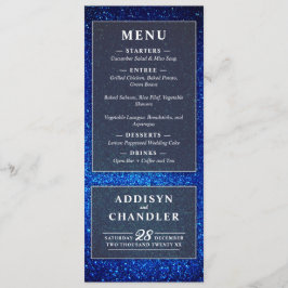 Blå och vit Elegant Enkel modern Bröllop Program