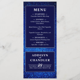 Blå och vit Elegant Enkel modern Bröllop Program