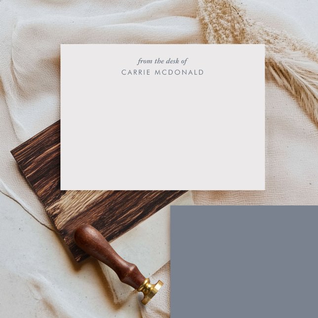 Blå och vit elegant personlig brevpapper anteckningskort (Blue and White Elegant Personalized Stationery Note Card)