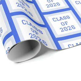 Blå och Vit Examen Inpackningspapper 2026 Presentpapper