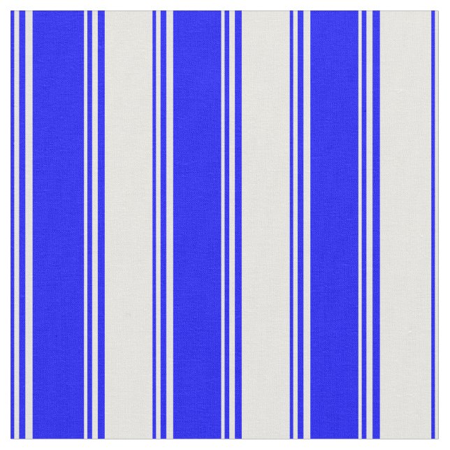 Blå och vit Färgad stripe/uttorkad Mönster Tyg (Närbild)