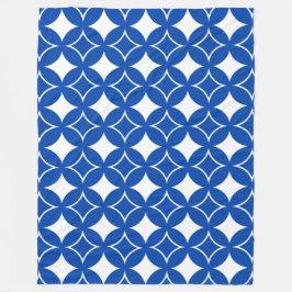 Blå och vit fartygspart mönster fleecefilt