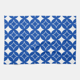 Blå och vit fartygspart mönster kökshandduk