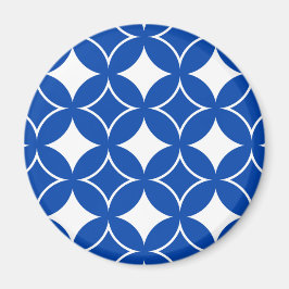 Blå och vit fartygspart mönster magnet