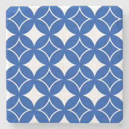 Blå och vit fartygspart mönster stenunderlägg