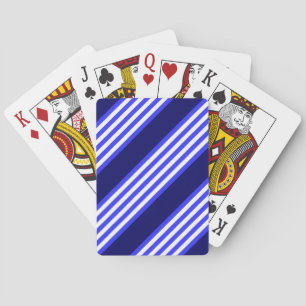 Blå och vit fem rand mönster casinokort