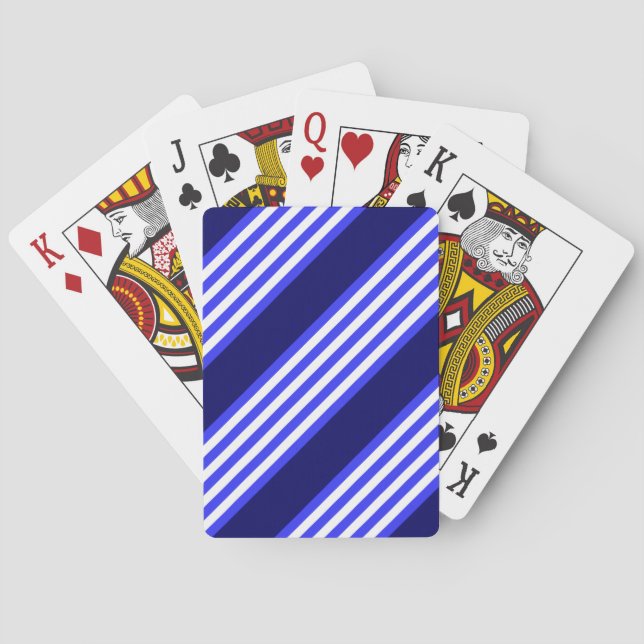 Blå och vit fem rand mönster casinokort (Baksidan)
