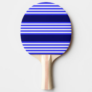 Blå och vit fem rand mönster pingisracket