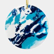 Blå och vit fluid Marble