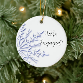 Blå och vit Förlovning av snöflingor Julgransprydnad Keramik