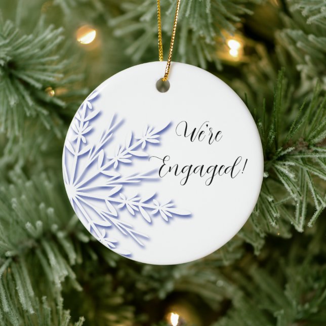 Blå och vit Förlovning av snöflingor Julgransprydnad Keramik (Träd)