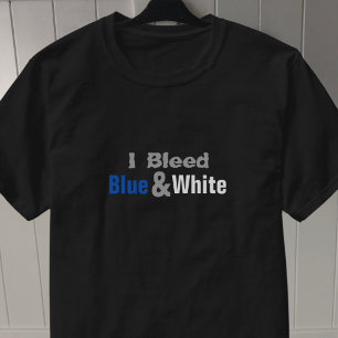 Blå och vit fotboll Fläkt T Shirt