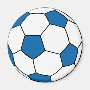blå och vit fotboll magnet