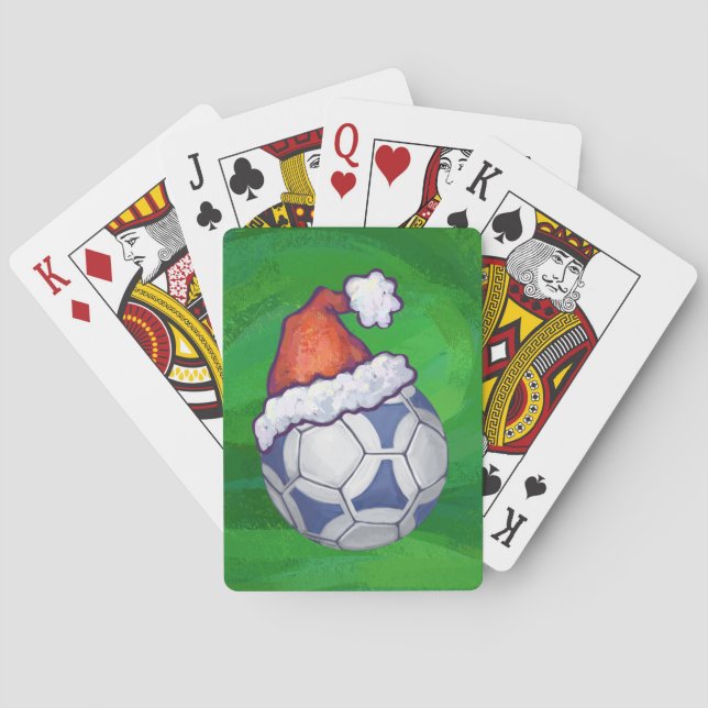 Blå och vit fotboll på Grönten Casinokort (Baksidan)
