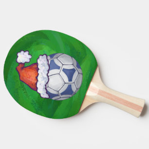 Blå och vit fotboll på Grönten Pingisracket