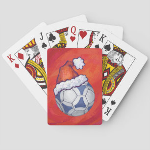 Blå och vit fotboll på Röd Casinokort