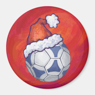 Blå och vit fotboll på Röd Magnet