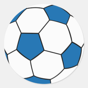 blå och vit fotboll runt klistermärke