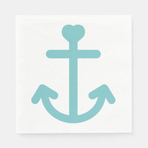 Blå och vit Frakt Anchor Nautical Bröllop/Party Pappersservett