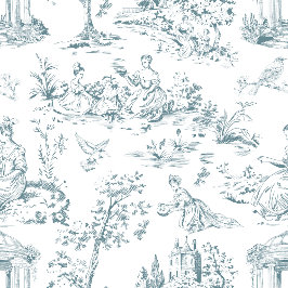 Blå och vit Fransk Kudde