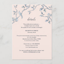 Blå och vit fransk Toile- bröllopsdetaljer