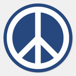 Blå och vit fred runt klistermärke