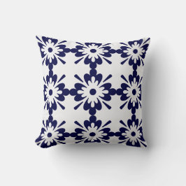 Blå och vit | Geometric Mönster | Hampton Stil Kudde