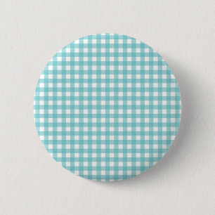 Blå och vit Gingham-design Knapp