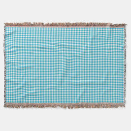 Blå och vit gingham-mönstrad filt