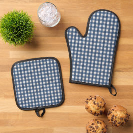 Blå och vit Gingham Rutigt