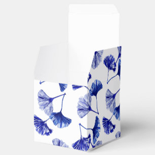 Blå och vit gingko löv presentaskar