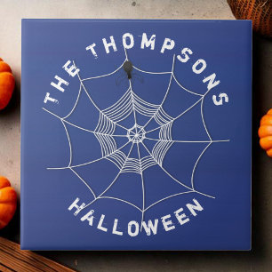 Blå och vit Halloween-Anpassningsbar Kakelplatta