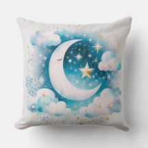 Blå och vit halvmåne Celestial Boho Modern