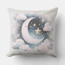 Blå och vit halvmåne Celestial Boho Modern