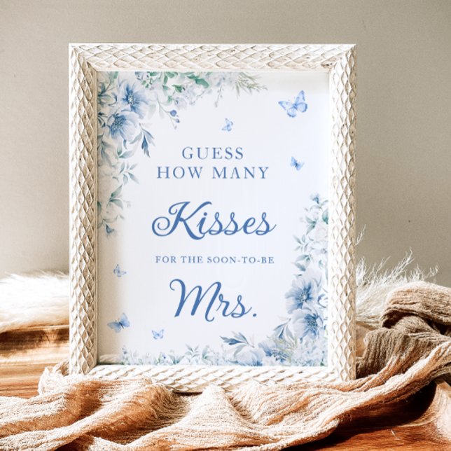 Blå och vit hur många Kisses-Möhippor spelas Poster (Skapare uppladdad)