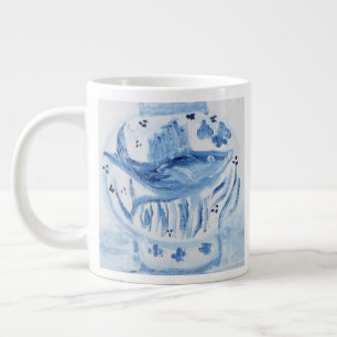 Blå och vit ingefära Burk Mugg Large Jumbo Mugg
