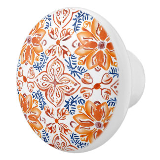 Blå och vit italiensk bricka knopp