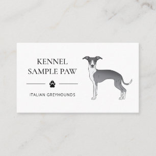 Blå Och Vit Italiensk Mops - Hund Kennel Visitkort