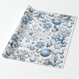 Blå och vit jul Mönster Presentpapper