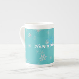 Blå och vit jul Mugg Benporslin Mugg