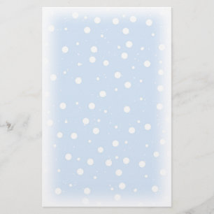 Blå och vit jul Snö Brevpapper