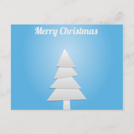 Blå och vit Julgran Helg Vykort