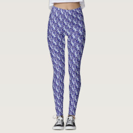 Blå och vit kanin Designer Leggings