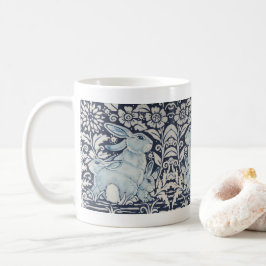 Blå och vit kanin-familjens Blommigt Rulla Bunny Kaffemugg