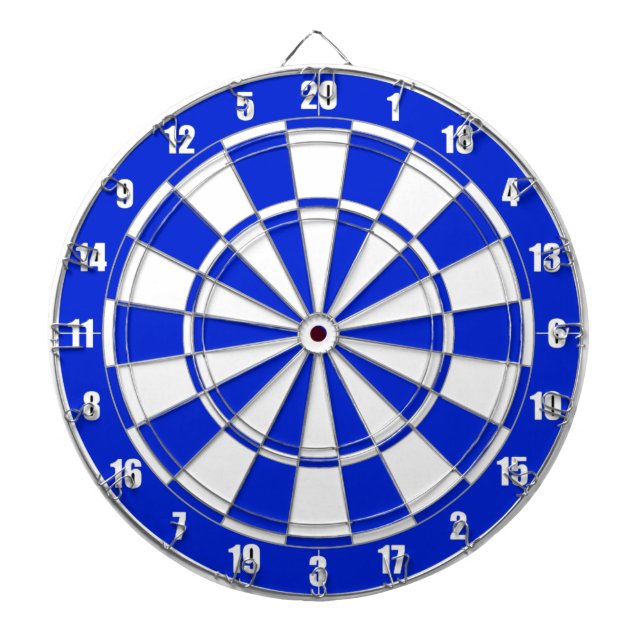 Blå och vit kartong darttavla (Framsidan)