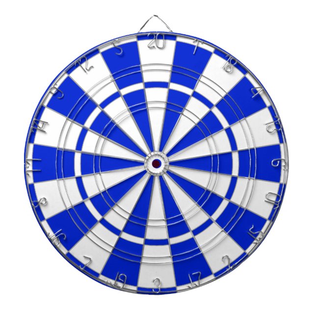 Blå och vit kartong darttavla (Framsidan)
