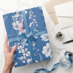 Blå och vit kineseri decoupage presentpapper